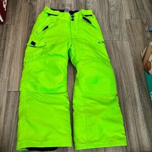 Kids Neon Green Snow Pants